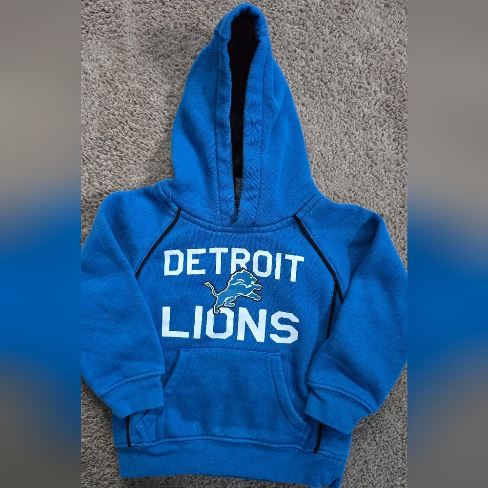 NFL Detroit Lions Football Kids Toddler 3T Blue Hoodie Sports